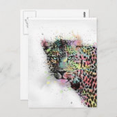 Schilderen van waterverf van wolluipaarden briefkaart (Voorkant / Achterkant)