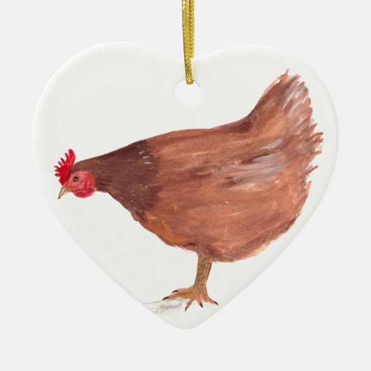 Schilderen van waterverven van kippen bij Boerderi Keramisch Ornament (Voorkant)