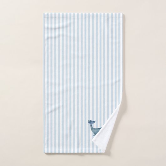 Schilderen van witte blauwe streep bad handdoek (Handdoek)
