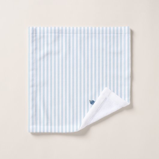 Schilderen van witte blauwe streep bad handdoek (Wasdoekje)