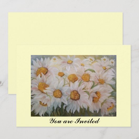 Schilderen van witte daisiesuin kaart (Voorkant / Achterkant)