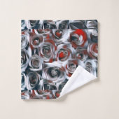 Schilderen van witte, zwarte, zilveren en rode roz bad handdoek (Wasdoekje)