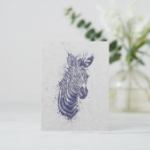 Schilderen van zebra splatters voor dierlijke wate briefkaart (Staand voorkant)