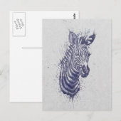 Schilderen van zebra splatters voor dierlijke wate briefkaart (Voorkant / Achterkant)