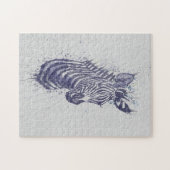 Schilderen van zebra splatters voor dierlijke wate legpuzzel (Horizontaal)