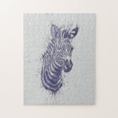 Schilderen van zebra splatters voor dierlijke wate legpuzzel (Verticaal)