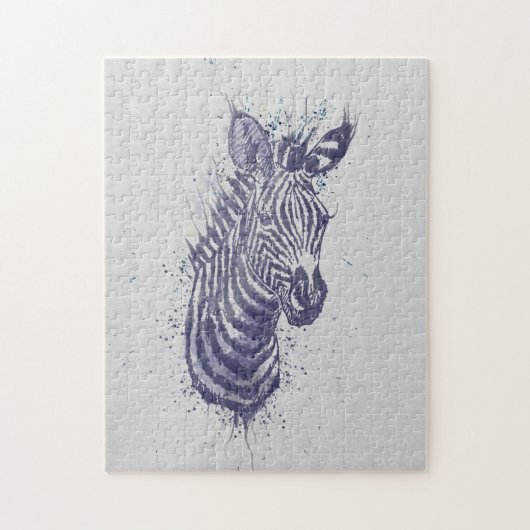 Schilderen van zebra splatters voor dierlijke wate legpuzzel (Verticaal)