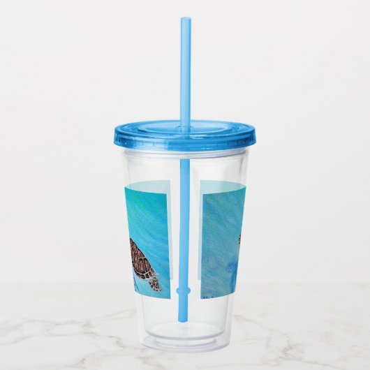 Schilderen van Zeeen voor zwemmen Acryl Drinkbeker (Rechts)