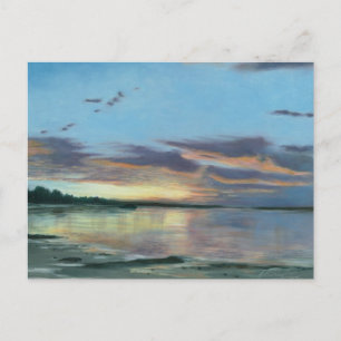 Schilderen van zonsondergang op het strand van Ore Briefkaart