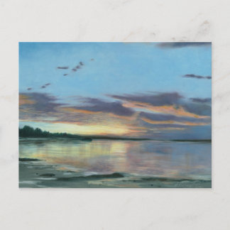 Schilderen van zonsondergang op het strand van Ore Briefkaart