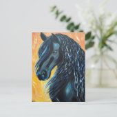 Schilderen van zwarte paarden briefkaart (Staand voorkant)
