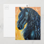 Schilderen van zwarte paarden briefkaart (Voorkant / Achterkant)