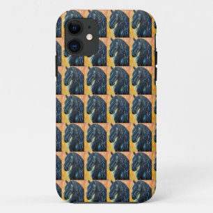 Schilderen van zwarte paarden iPhone 11 hoesje