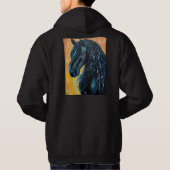Schilderen van zwarte paarden hoodie (Achterkant)