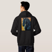 Schilderen van zwarte paarden hoodie (Achterkant volledig)