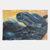 Schilderen van zwarte paarden theedoek (Horizontaal)