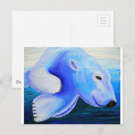 Schilderen van zwemblair Beer Briefkaart (Voorkant / Achterkant)