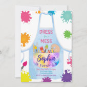 Schilderen Verjaardag Uitnodiging Verf Uitnodiging (Voorkant)