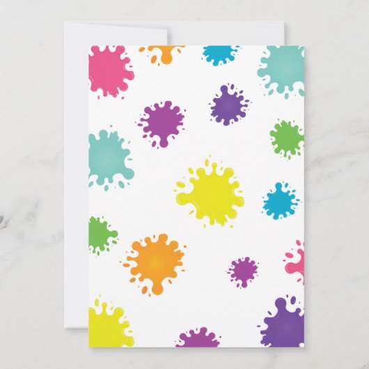 Schilderen Verjaardag Uitnodiging Verf Uitnodiging (Achterkant)