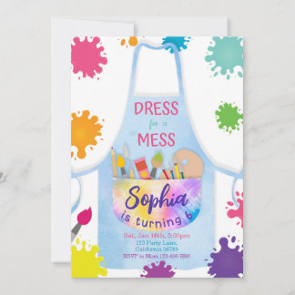 Schilderen Verjaardag Uitnodiging Verf Uitnodiging