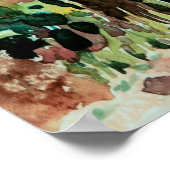 Schilderen waterverf landschap roze rode kleur Tun Poster (Hoek)