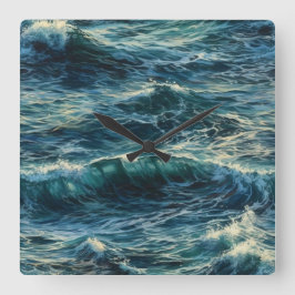 Schilderen Zee piekspanningen Vierkante Klok