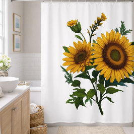 Schilderen Zonnebloem Elke Kleur Achtergrond Douchegordijn