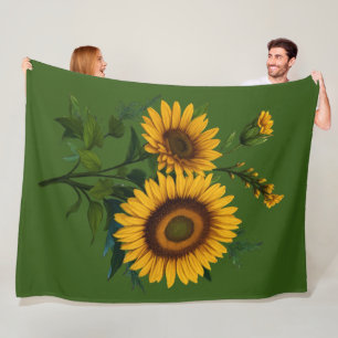 Schilderen Zonnebloem Elke kleur Achtergrond Fleec Fleece Deken
