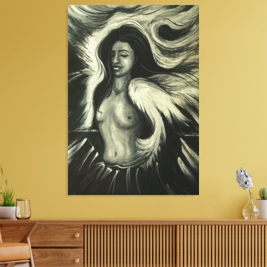 Schilderen Zwart & Wit Canvas Afdruk (Insitu (Woonkamer))