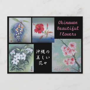Schilderend Briefkaart Okinawan mooie bloemen