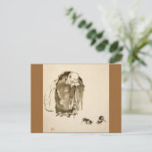 Schilderend door Miyamoto Musashi, c. 1600's Briefkaart (Staand voorkant)