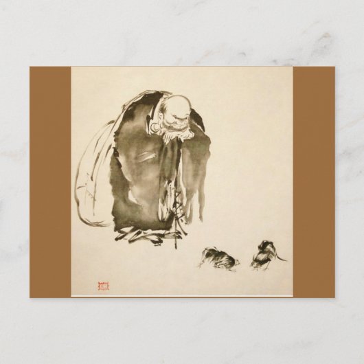 Schilderend door Miyamoto Musashi, c. 1600's Briefkaart (Voorkant)