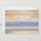Schilderend strand scène sparen de datum save the date (Voorkant)