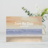 Schilderend strand scène sparen de datum save the date (Staand voorkant)