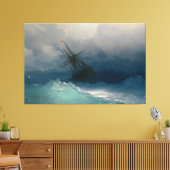 Schilderend zee Premium gevlekt doek (gloss) Canvas Afdruk (Insitu (Woonkamer))