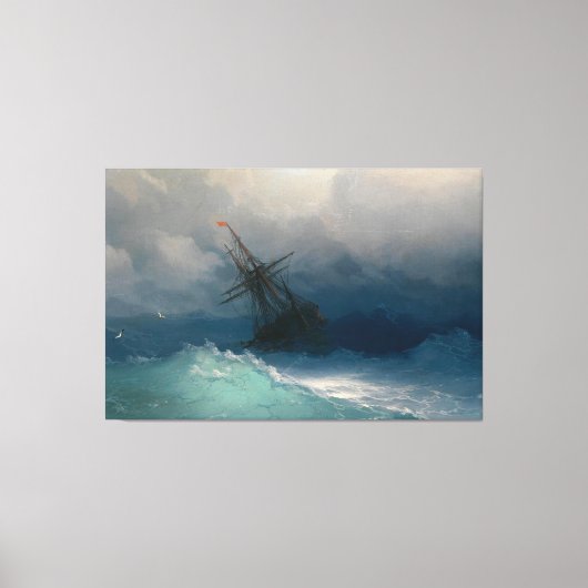 Schilderend zee Premium gevlekt doek (gloss) Canvas Afdruk (Voorkant)