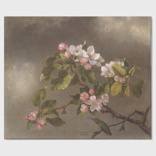  schilderende Hummingbird en appelbloesems Cadeaupapier (Vlak)