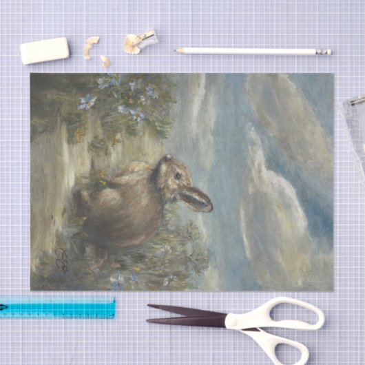 Schilderende Konijn DBL Tissuepapier (Craft)