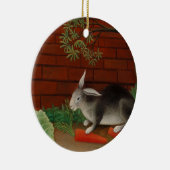 schilderende konijnenetende wortel keramisch ornament (Rechts)