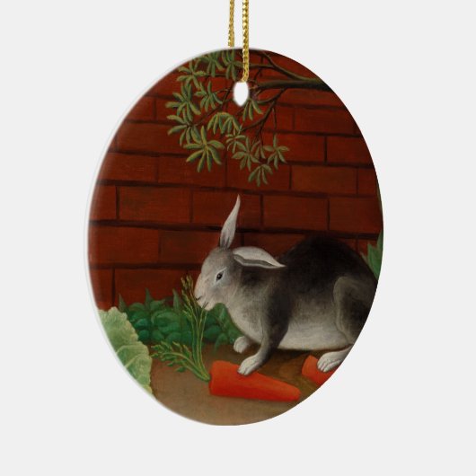  schilderende konijnenetende wortel keramisch ornament (Rechts)