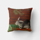 schilderende konijnenetende wortel kussen (Achterkant)