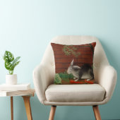 schilderende konijnenetende wortel kussen (Stoel)