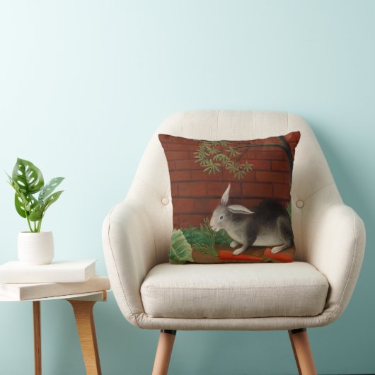 schilderende konijnenetende wortel kussen (Stoel)