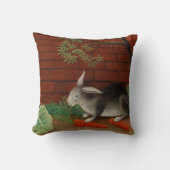 schilderende konijnenetende wortel kussen (Voorkant)