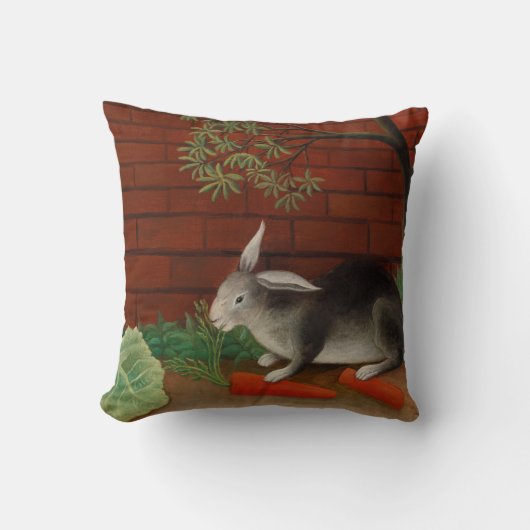 schilderende konijnenetende wortel kussen (Voorkant)