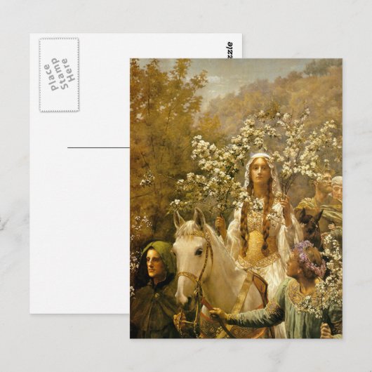  schilderende koningin Guinevere's Maying Briefkaart (Voorkant / Achterkant)