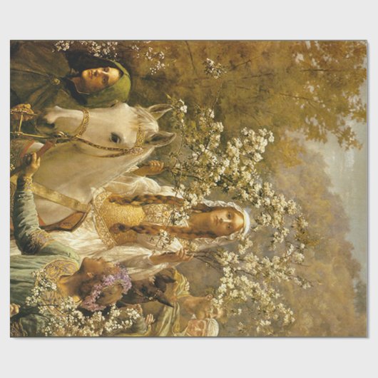  schilderende koningin Guinevere's Maying Cadeaupapier (Vlak)