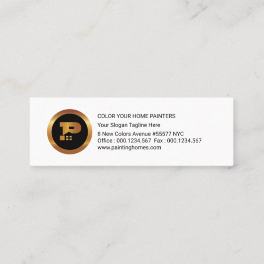 Schilderende wandverfcontractant met afschilfering mini visitekaartje (Achterkant)