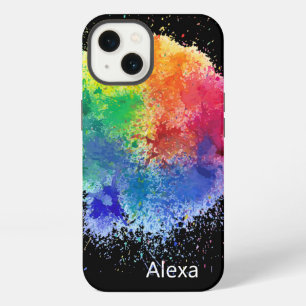 Schilderexplosie op zwart iPhone 13 hoesje