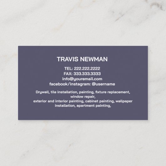 Schildergereedschappen Handyman Carpenter Gereedsc Visitekaartje (Achterkant)